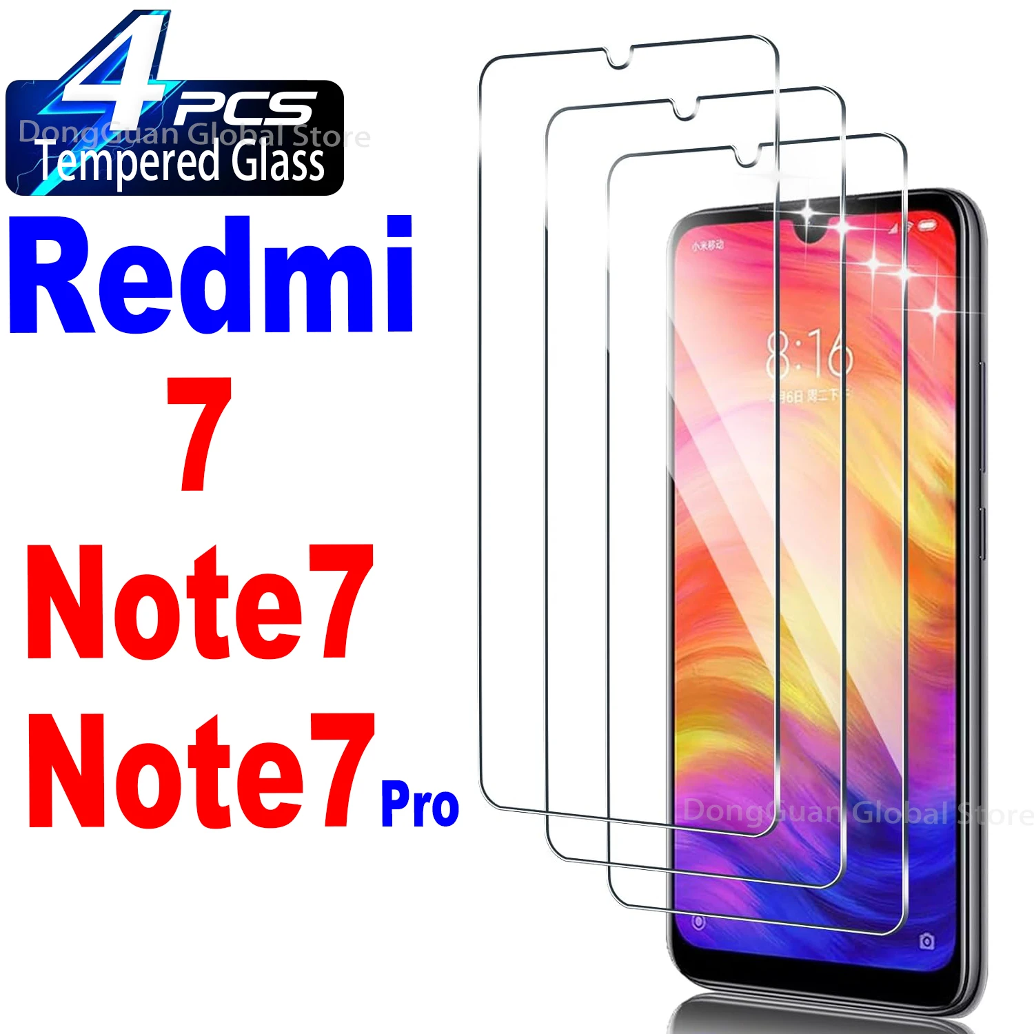 

For Xiaomi Redmi 7 / Note 7 / Note 7 Pro Tempered Glass Screen Protector Glass Film