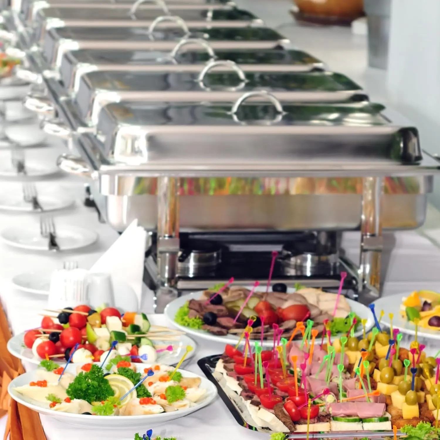 8 Pack Chafing Dish Buffet Set High Grade 8QT Stainless Steel Chafer Complete Set