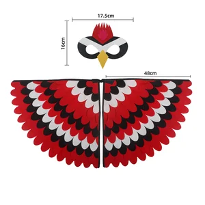 Trẻ em Owl Winges Trang phục Động vật Peacock Feel Cover với mặt nạ cho trẻ em bé gái biểu diễn Bữa tiệc Halloween Bữa tiệc Halloween 10 Cánh Carnival bán hàng chính - №2