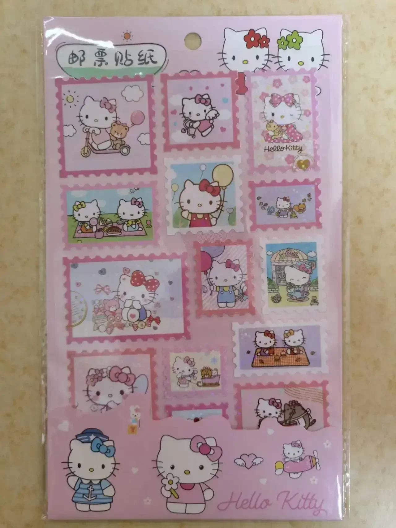 Sanrio Series Retro Stamps Laser Kuromi Cinnamoroll Hello Kitty My Melody Diy Cartoon Decorative Stickers