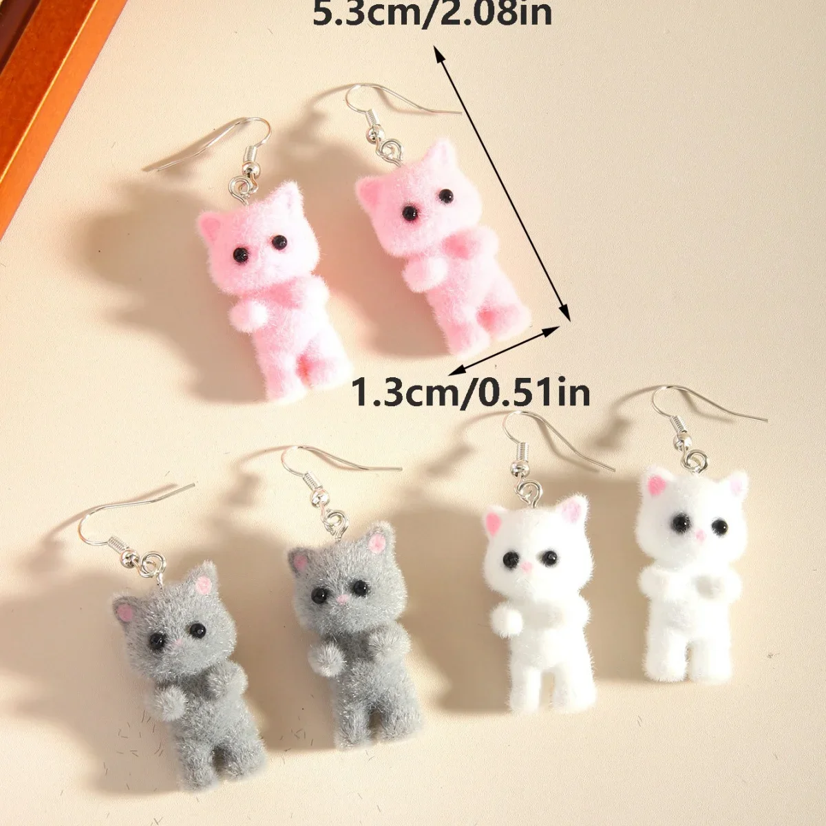 لطيف الراتنج توافدوا 3D القط الأقراط، الأقراط الحيوان الكرتون، هدية حفلة عطلة