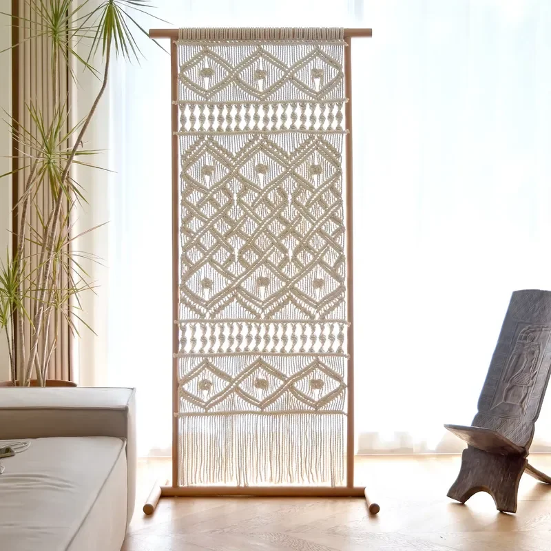 Professional 2021 New Decorative Room Dividers Room Divider Wall Handmade Cotton Rope Room Dividers Screens