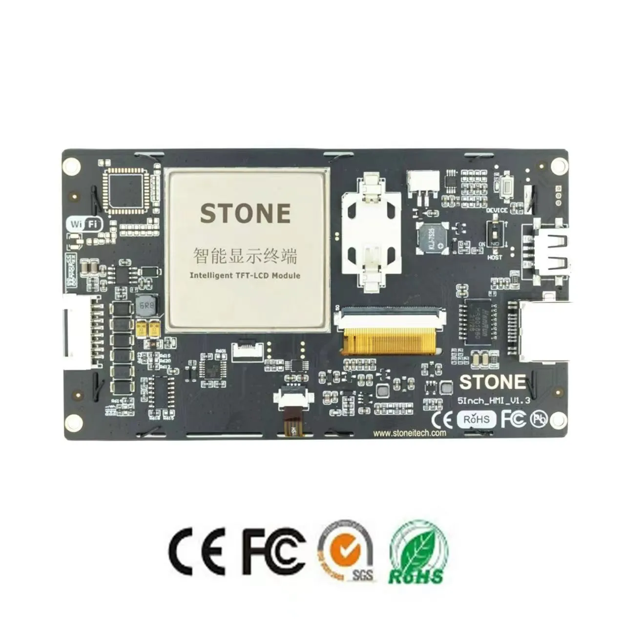 SCBRHMI - 5'' Full-color HMI Intelligent LCD Resistive Touch Display Module Easy To Operate for Basic Programmers