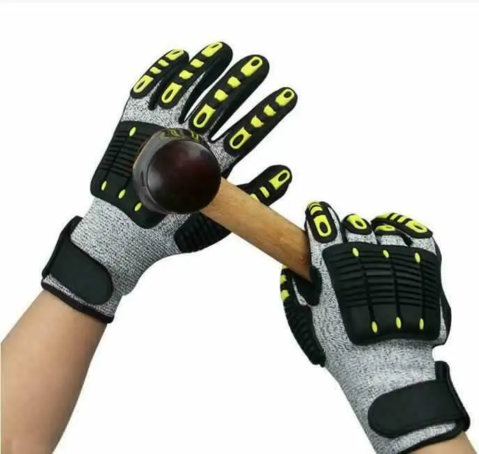 Heavy‑Duty TPR Mechanical Safety Work Gloves Shock‑Resistant Anti‑Smash Anti‑Collision For Workshop Repair