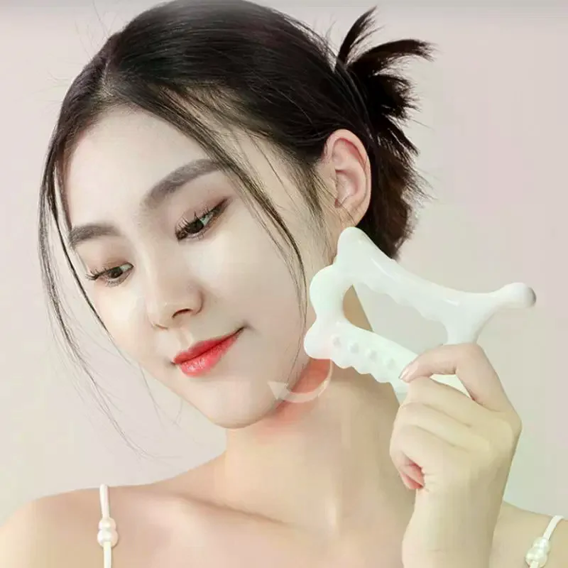 Para rosto e corpo-não cerâmica, ferramenta de massagem gua sha, massageador de relaxamento e beleza ergonômico versátil portátil placa gua sha