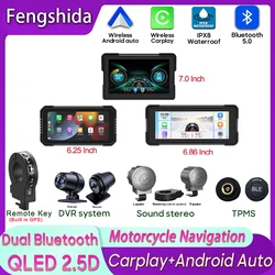 Carplay Motorcycle Android Auto GPS Navigation IPX8 Waterproof For Moto Multimedia Digital Dashboard Display Screen Monitor Bike