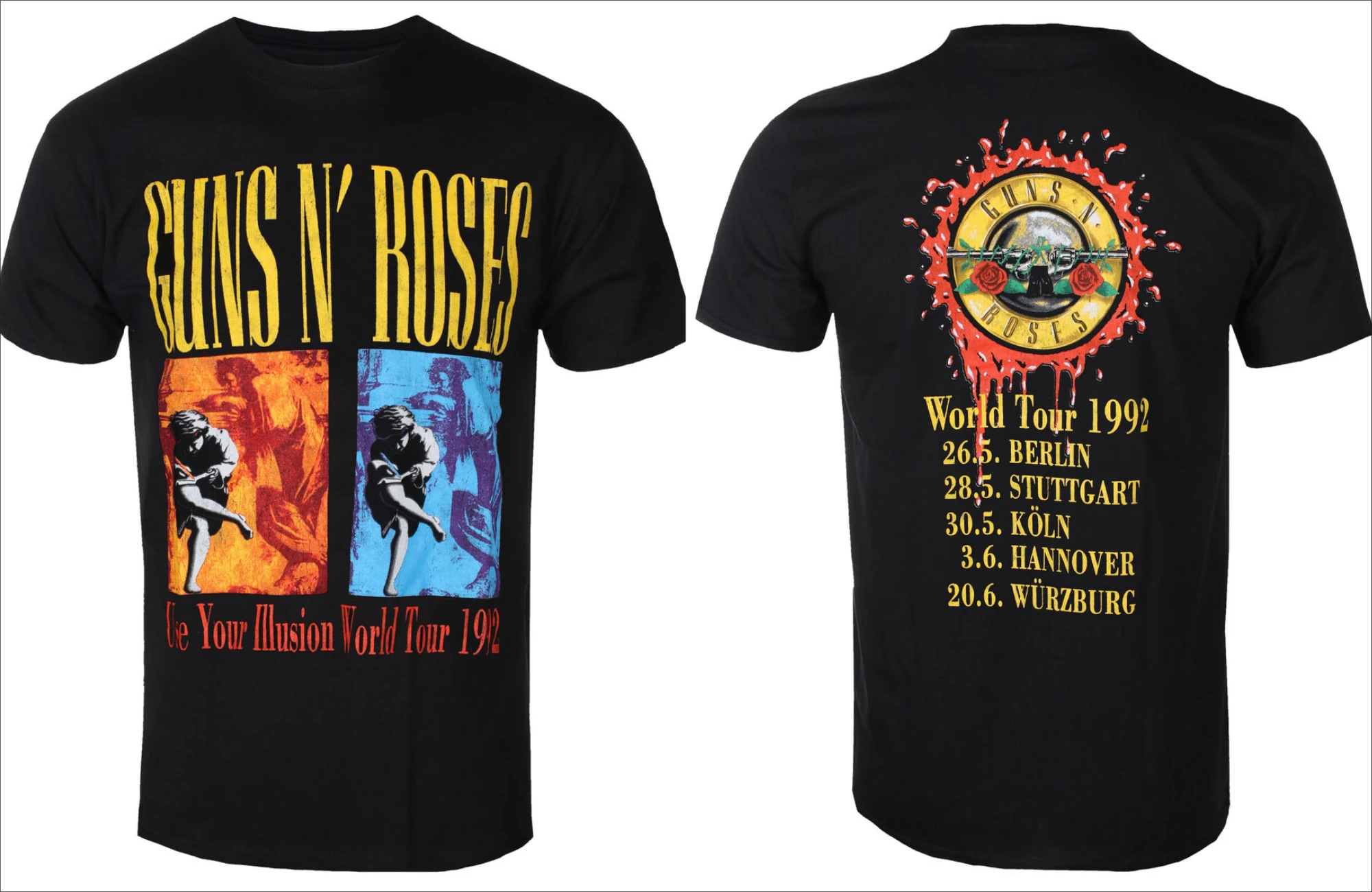 

Unisex Roses Rock Band Short Sleeve Cotton T-Shirt Streetwear Brand Summer Top for Men And Women