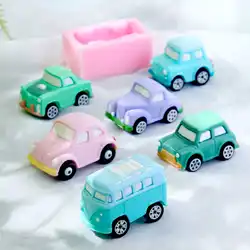 Cartoon 3D Bus Car Silicone Mold Fondant Cake Chocolate Mould Cake Decoration Accessories Craft Supplies Plaster Resin Molds