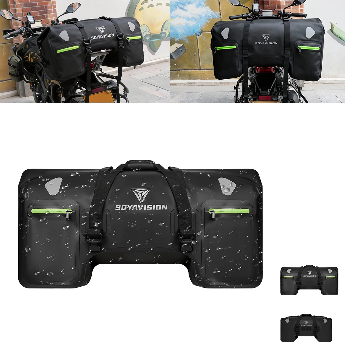 

Motorcycle Dry Bag Waterproof Reflective Tail Duffle Bag Skiing Travel Hiking Camping Boating Riding Fishing Outdoor Luggage