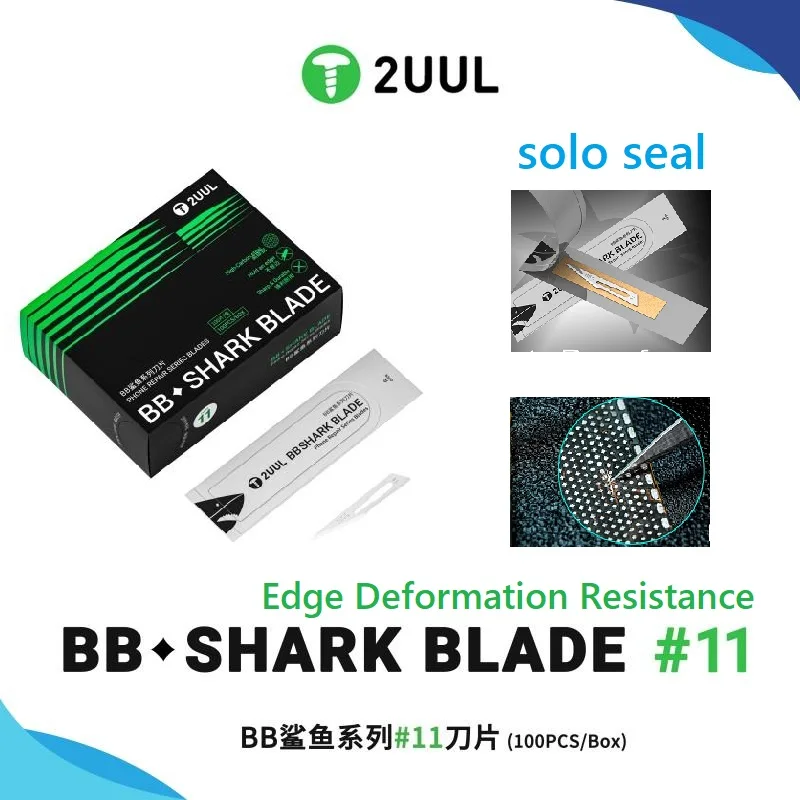 

2UUL BBSHARK BLADE #11 Phone Repair Series Blades with a Sharp Edge Made of High Carbon Steel Ensure Precision Scraping