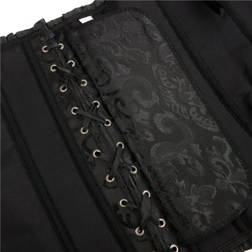 Women Lace Up Sexy Floral Boned Corset Overbust Body Shaper BustierLingerie Bodyshaper Top Corsets Top