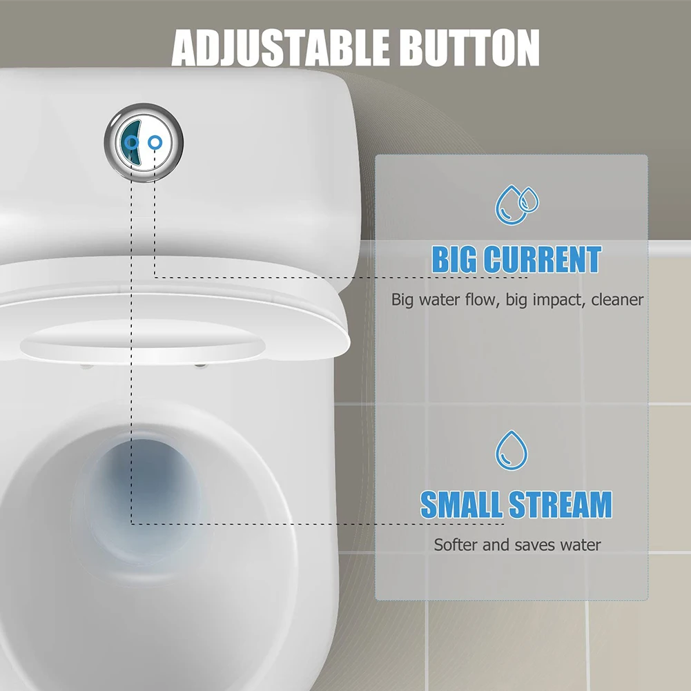 Toilet Push Button Dual Flush Water Saving Round Dual Push Switch For                    Cistern Tank Water Saving Rod Bathroom