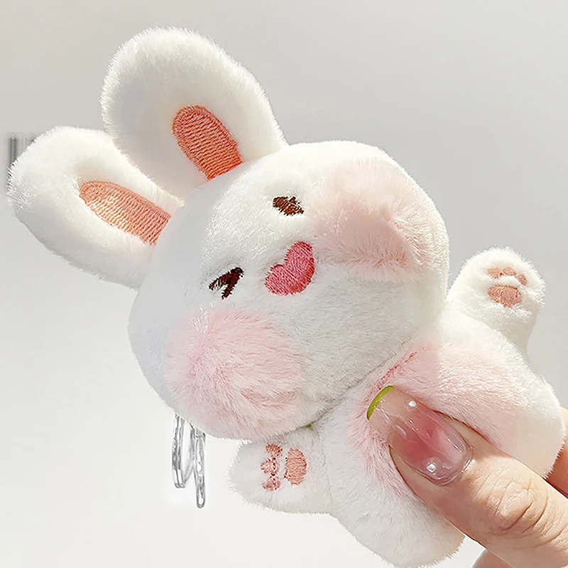 Coelho bonito Plush Decoração Keychain, Acessórios De Desenhos Animados, Pingente De Boneca, Presente De Aniversário