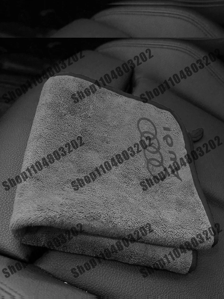 Serviette de lavage en microfibre pour logo de voiture, chiffon de nettoyage doux en coton, chiffon de séchage pour Audi A1 A2 A3 A4 A5 A6 A7 Q2 Q3 Q5 Q7 S3 S5 S7 TT