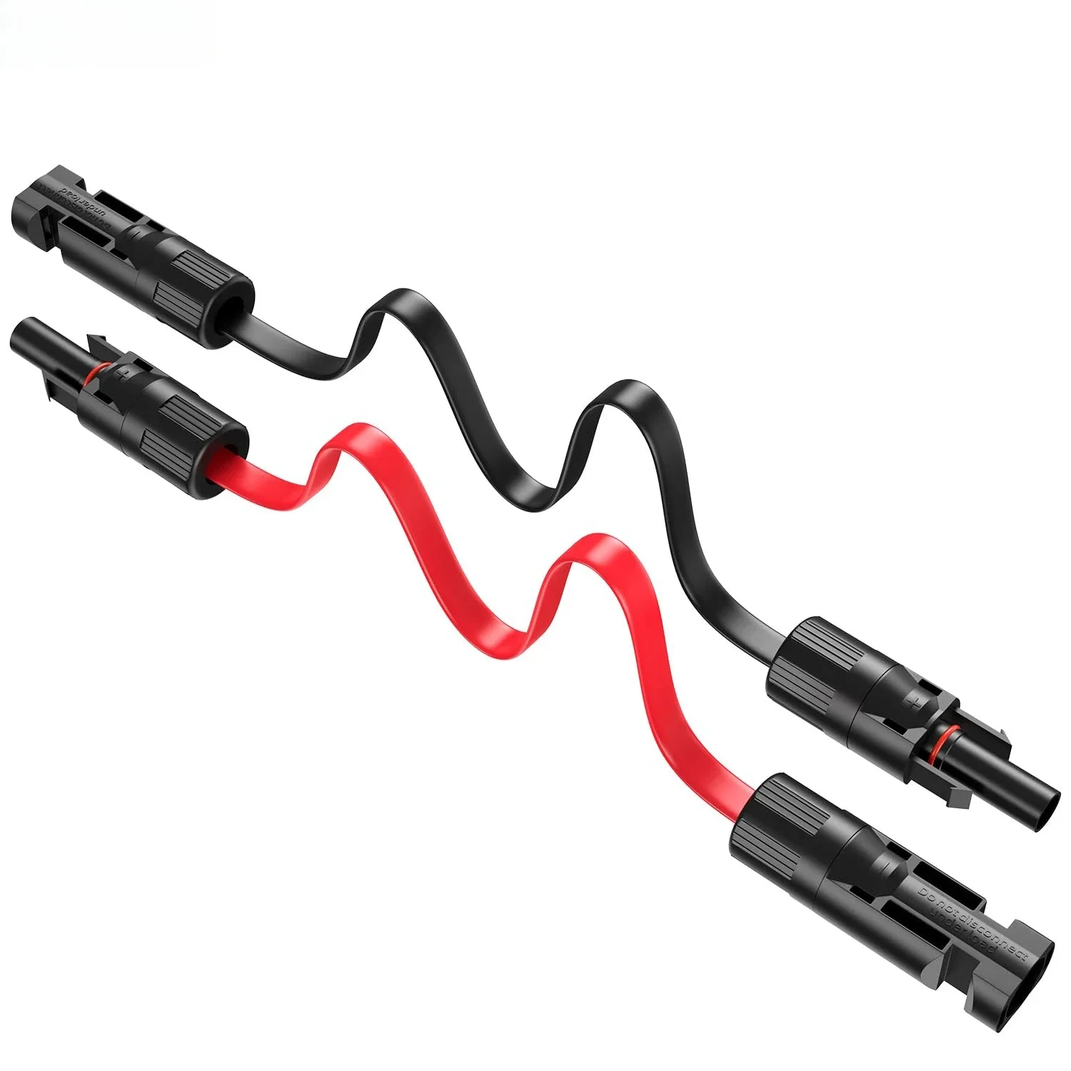 Flat Solar Panel Extension Cable 12/10 AWG 4/6 mm2 Waterproof Connectors for RV Photovoltaic home balcony Througth wire
