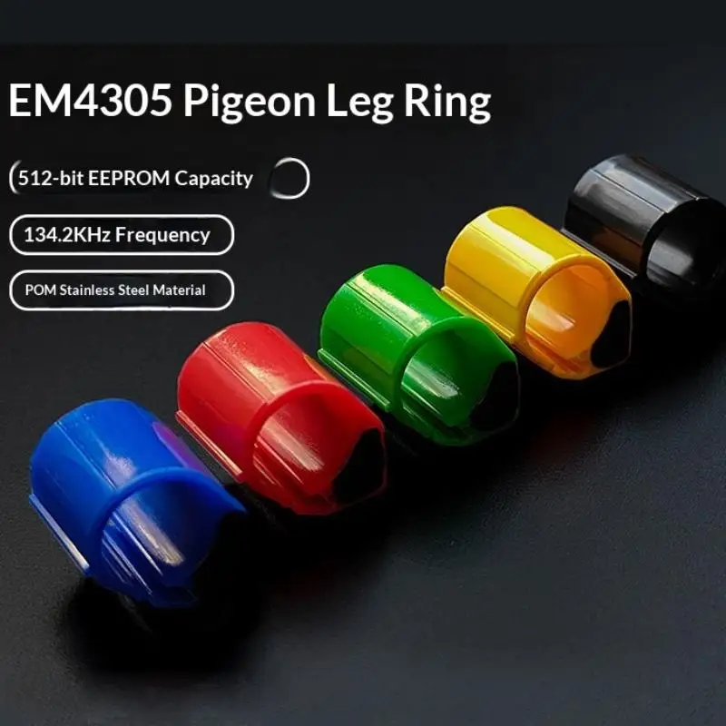 New 5Pcs 134.2KHZ EM4305 Chip ID RFID Pigeon Ring Tag Hitag Foot Band Racing Tags ABS Waterproof For Tracking Animal Management