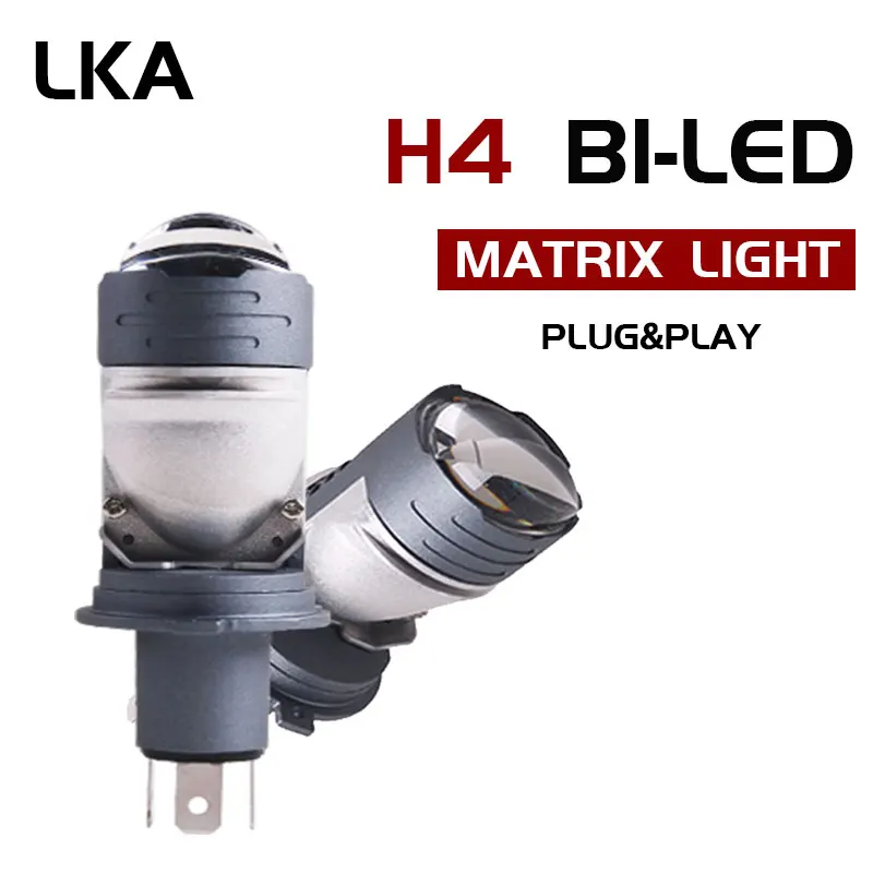 

2pcs H4 LED Mini Projector Auto H4 LED Headlight Bulb Kit Conversion High Low Beam 100W 6000K Turbo Fan Car Light Lamp Plug&Play