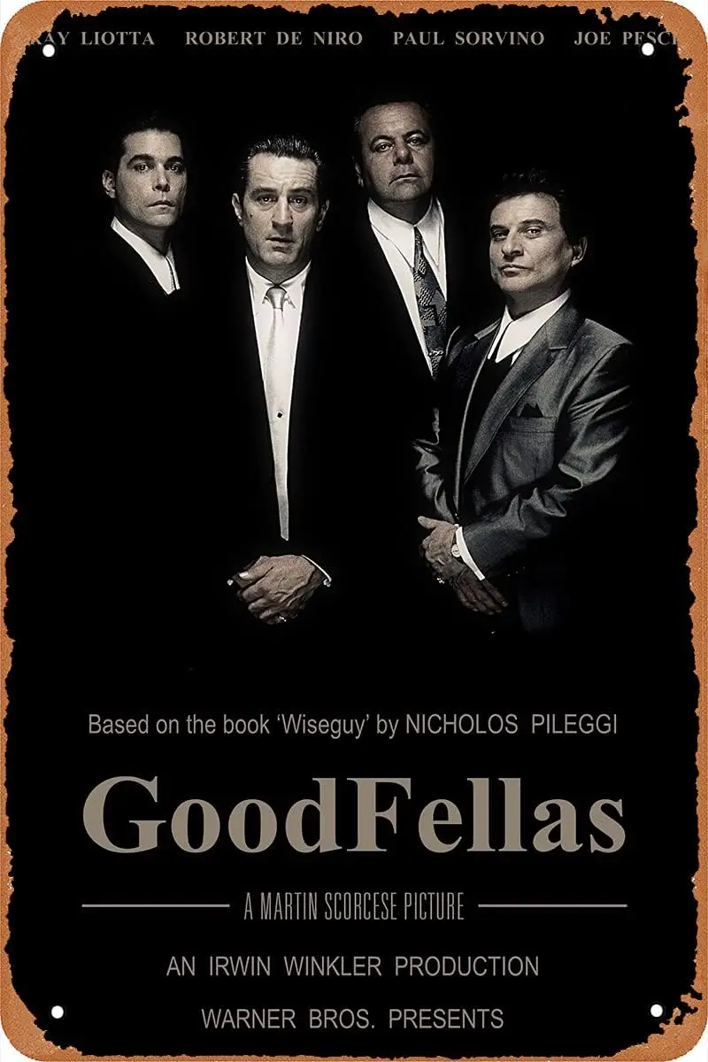 LIQIXI Retro Metal Sign Vintage TIN Sign Movie Goodfellas Poster for Plaque Cafe Bar Home Wall Decor Art Sign Gift 12 X 8 inch