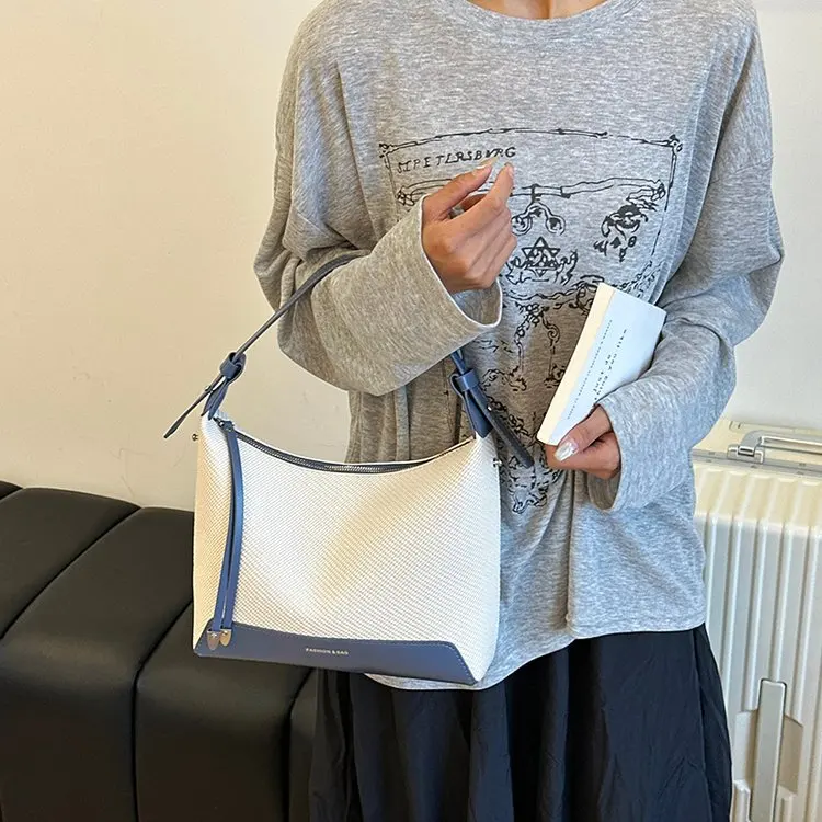 

2025 Autumn 448 Shoulder Crossbody Zipper Large Capacity Shoulder Bag Fashion Casual Soft Leather Women's Bag