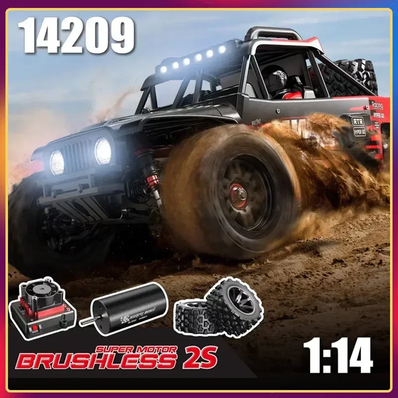 Auf Lager Mjx Hyper Go Brushless 14209/14210 Wüstenkarte Hochgeschwindigkeitsfahrzeug 2,4 g Fernbedienung Racing 4wd Fernbedienungsfahrzeug