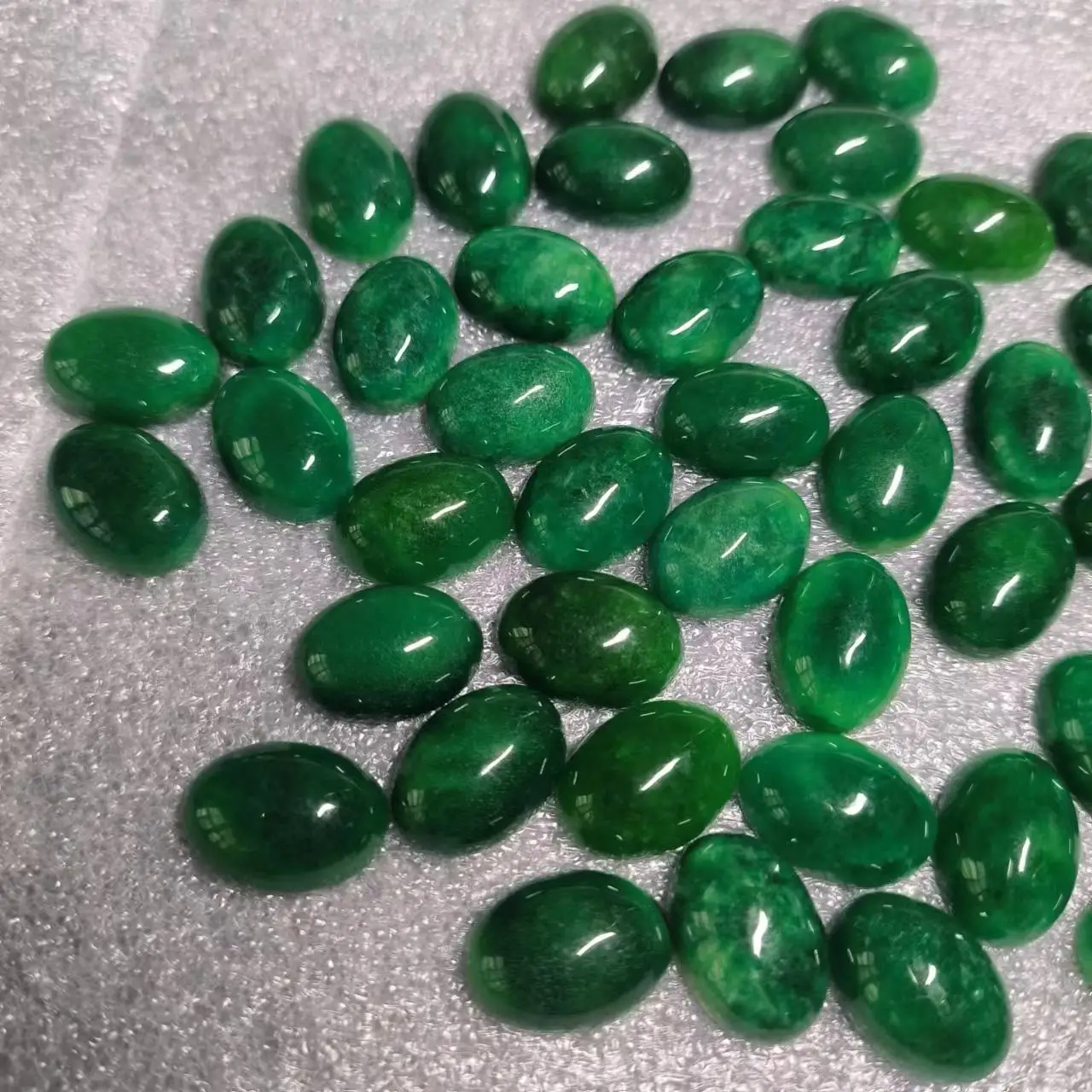 5pcs/lot natural jadeite oval ring face wholesale dry green jade retro ethnic style for making rings accessories gem jewelry