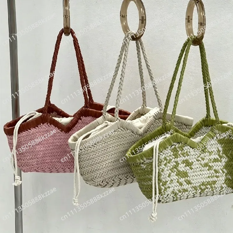 contrasting colors handmade weave tote bags for women luxury designer handbags and purses 2026 new in casual underarm shoulder