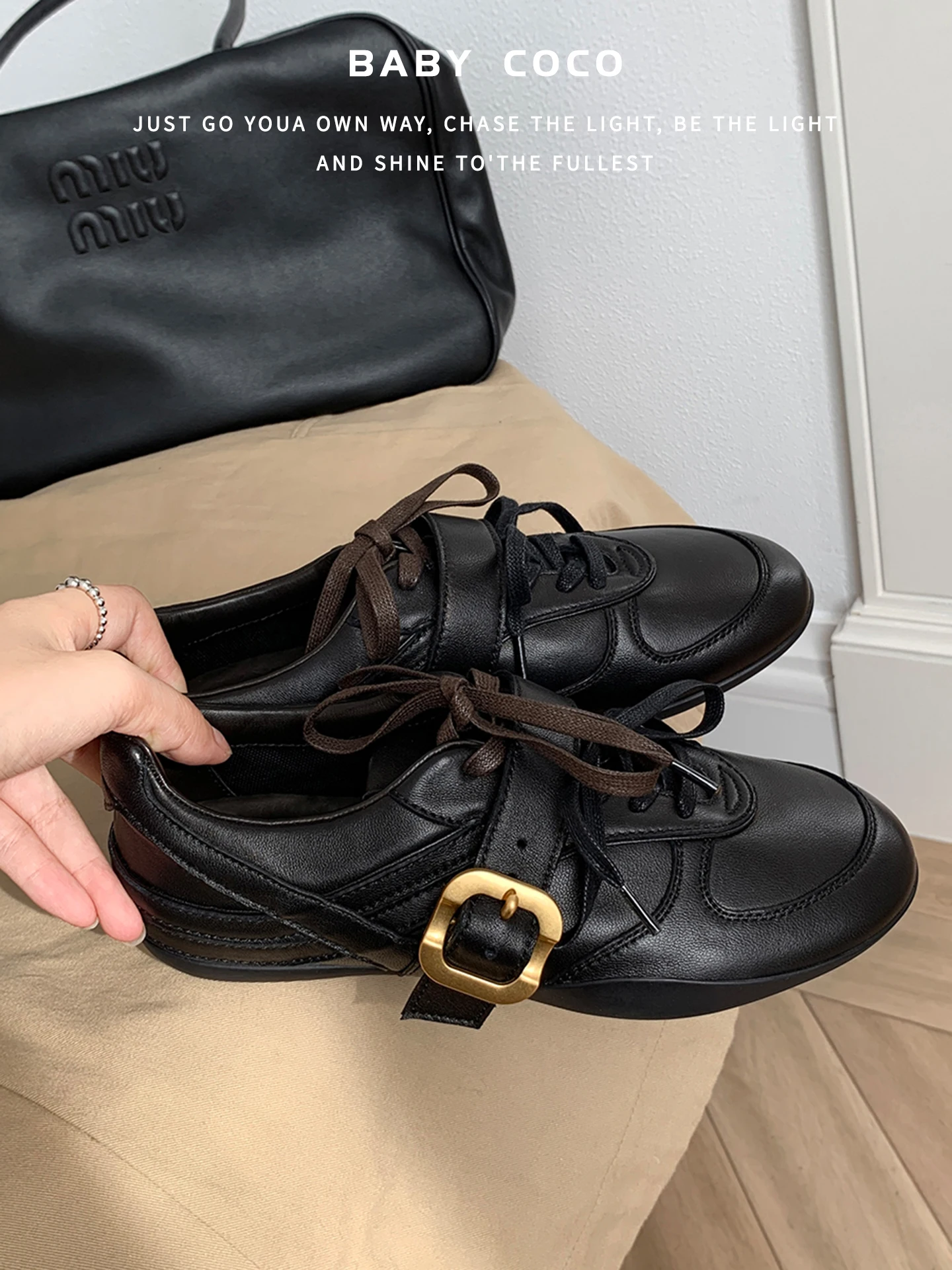 genuine-leather-ballet-flats-women's-casual-spor-oes-with-belt-bule-soft-bot-cross-laced-faionable-korean-sle