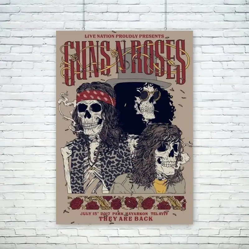 Vintage Rock Music Band G-Guns N Roses POSTER Wall Pictures For Living Room Fall Decor