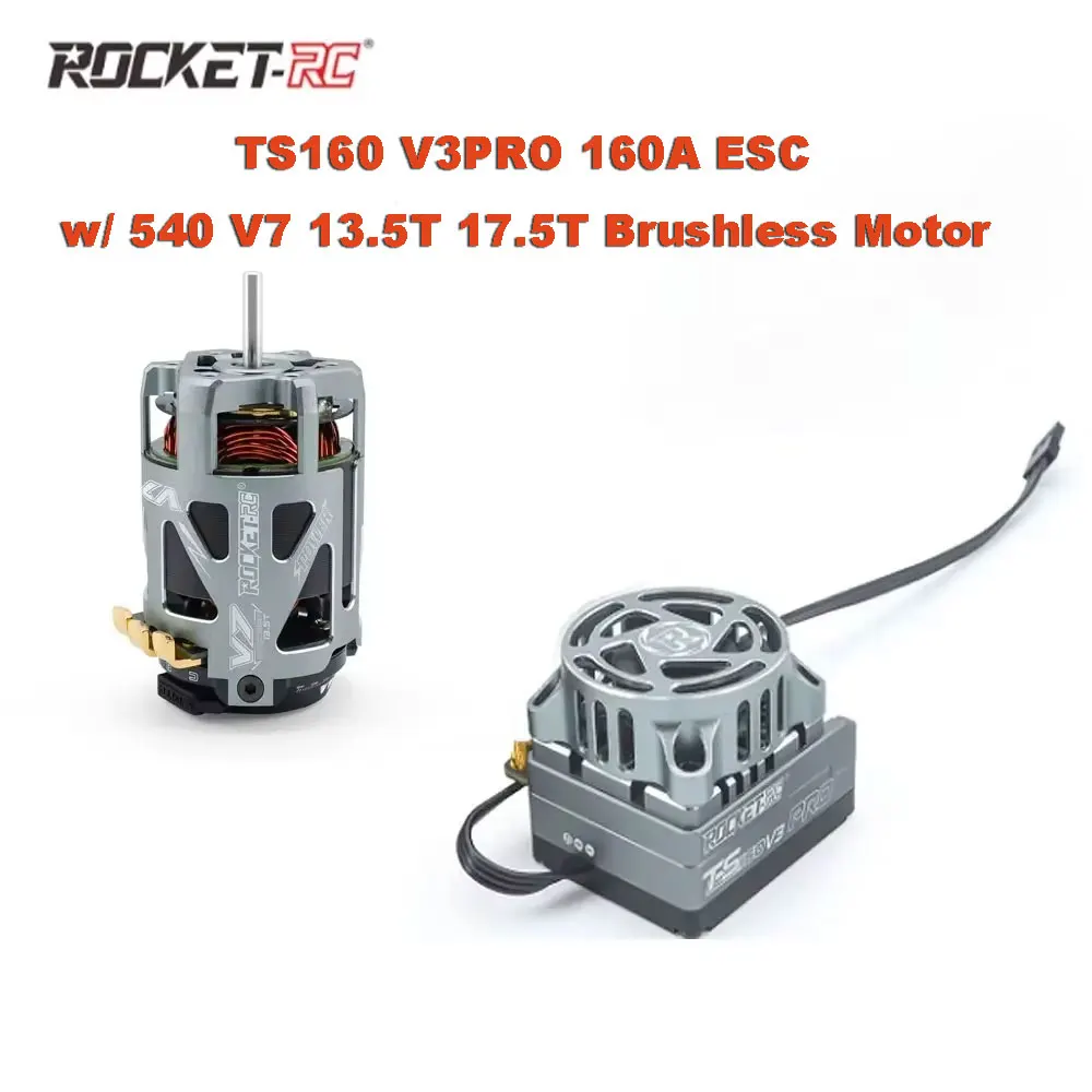 Surpass Hobby ROCKET-RC TS160 V3PRO 160A ESC w/ 540 V7 13.5T 17.5T Brushless Motor Kit for 1/10 WLtoys RC Buggy Race Vehicles