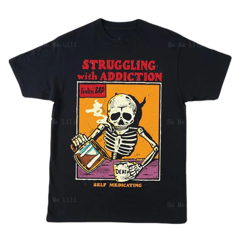 Забавная спортивная футболка унисекс с рисунком курения скелета, самостоятельная лекарства, острым предупреждением и графикой