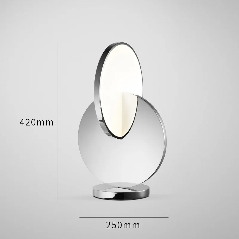 Modern Simple Round Table Light Bedroom Bedside Lamp Study Desk Stainless Steel Acrylic LED Desk Lamp Fixture Indoor Decor