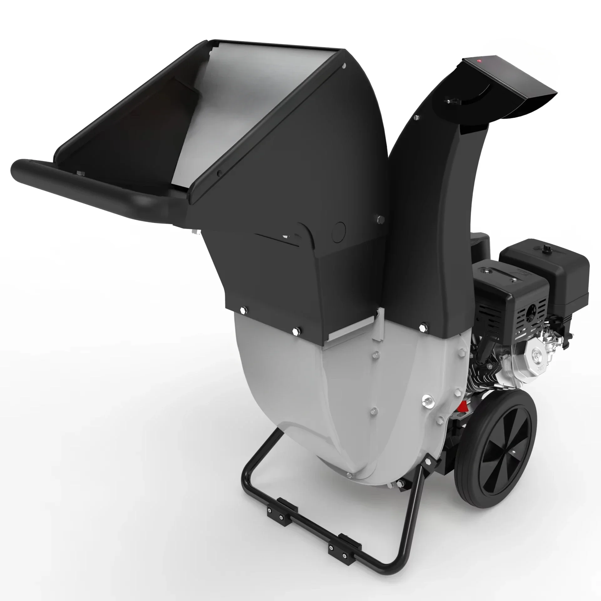 Gasoline powered wood shredder garden shredder