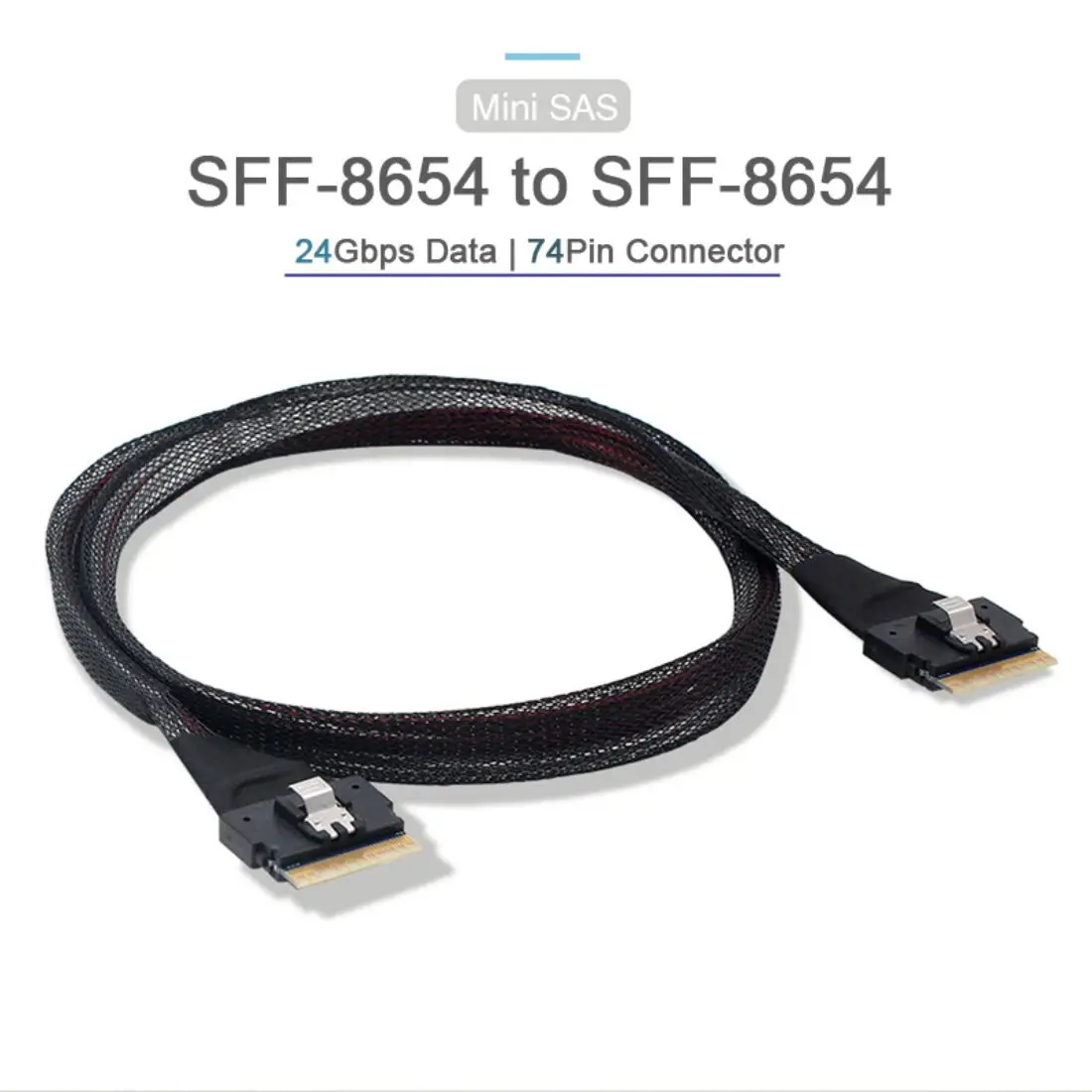 ChenYang-SFF-8654 8i 74pin macho a SFF-8654 74Pin macho PCI-E Slimline SAS 4,0, Cable objetivo de 50cm