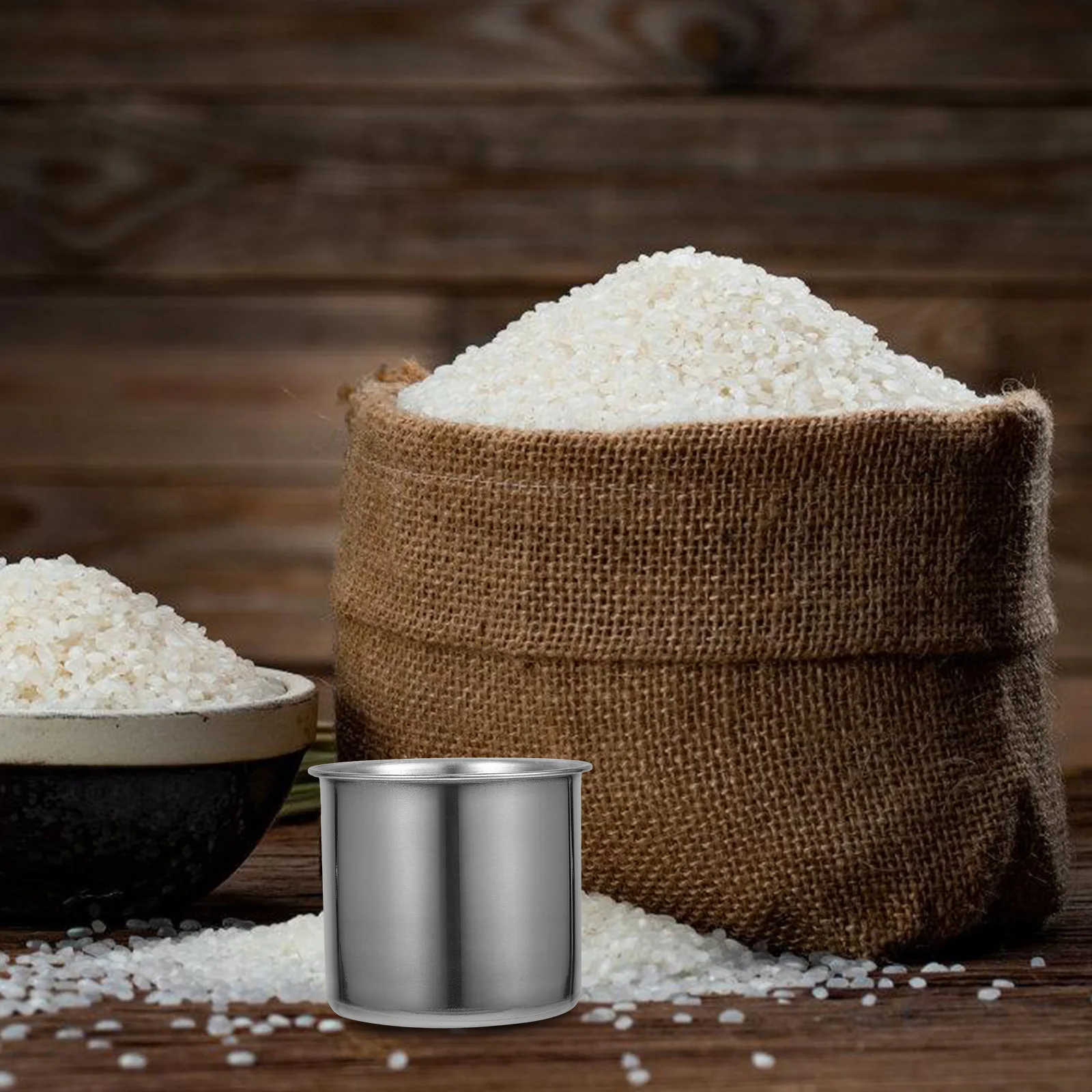 

Stainless Steel Rice Container Measuring Cup 304 Kitchen Tool Smooth Edge Burrs Free Multifunctional Container Cups
