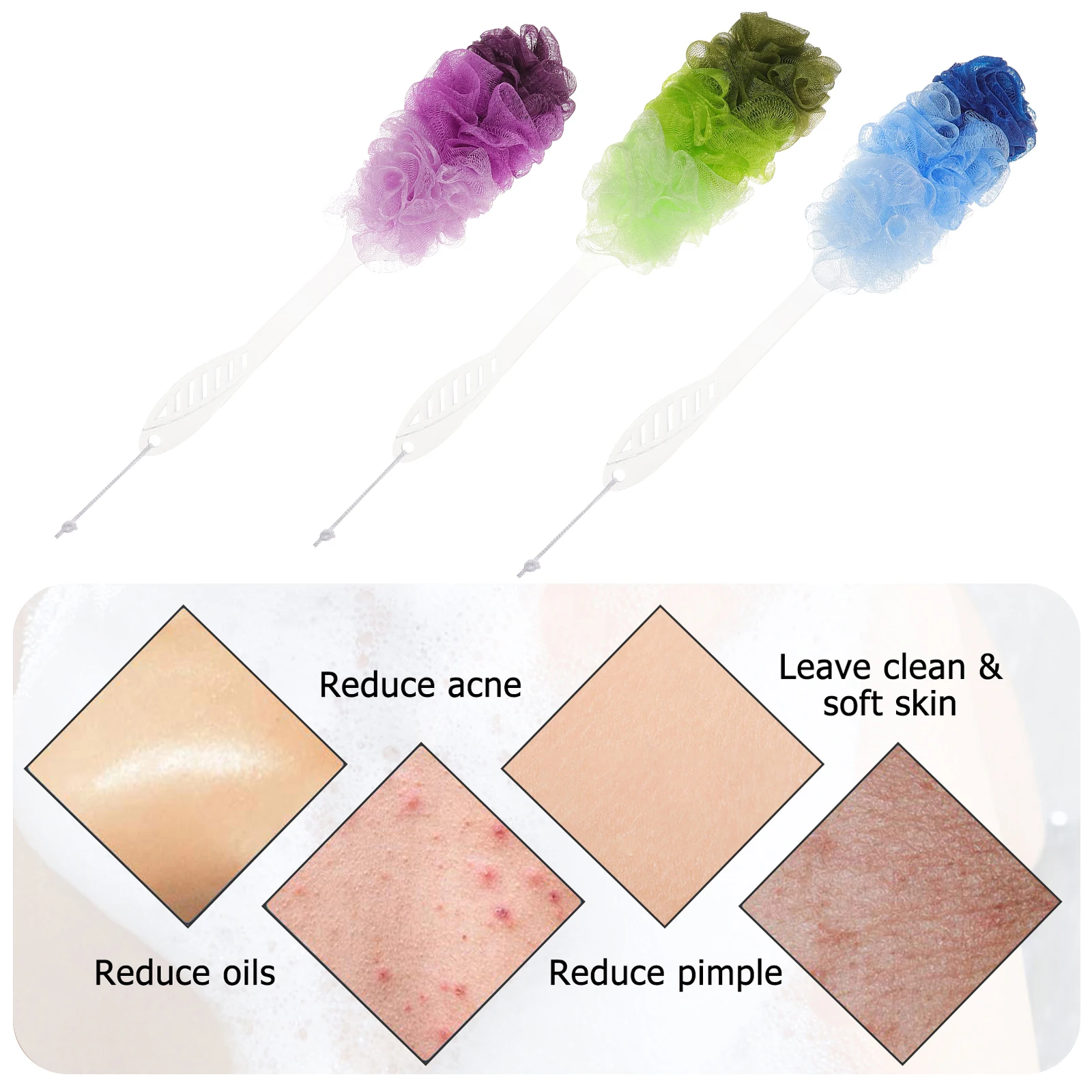 

3Pcs Shower Ball Bath Flower Supple Foaming Mesh Body Cleaning Scrubber Home Bath Accessories Shower Ball Bathroom Accessories