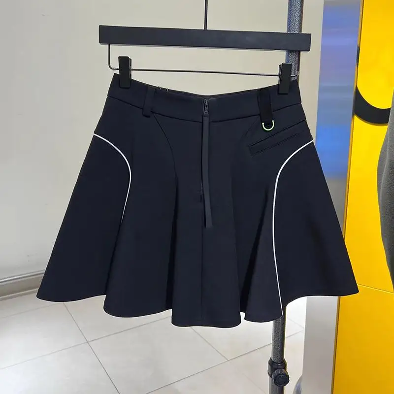 Clearance Sale-Ladies A-Line Color Block Golf Skort Quick Dry Slimming Versatile Outdoor Sports Golf Skirt