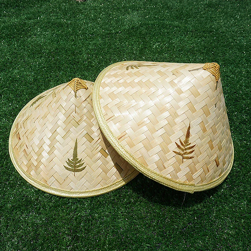 1PC Rice Farmer Hat For Men Women Chinese Bamboo Hat For Adult Unisex Cosplay  Conical Sun Cap Handwoven Fisherman Hat