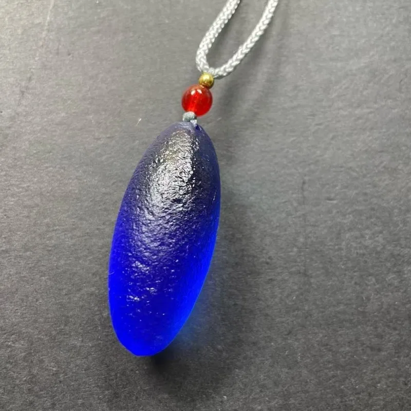 

Natural Xinjiang Colorful Stone & Korla Desert Meteorite Pendant, Blue Energy Crystal Raw Topaz, Lucky Healing Gemstone