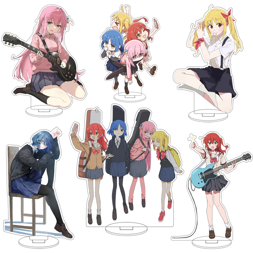 16CM Anime Bocchi the Rock Goto Hitori Ijichi Nijika Yamada Ryo Kita Ikuyo Cosplay Acryl-Figur Ständer Ornamente Artikel Geschenke