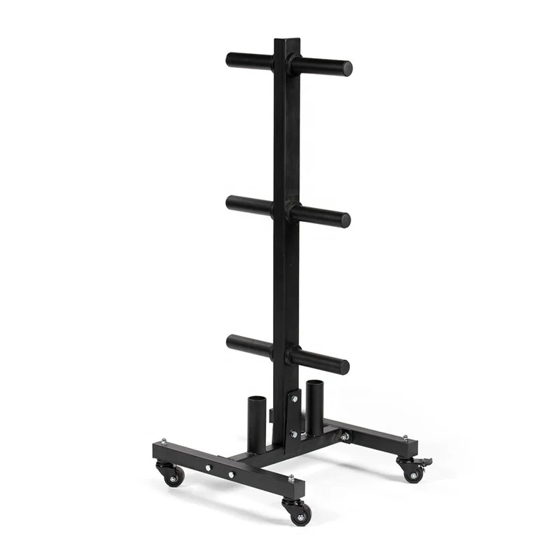 

Gym Equipment Weight Plate Barbell Storage Tree With 4 Bar Holder Stand