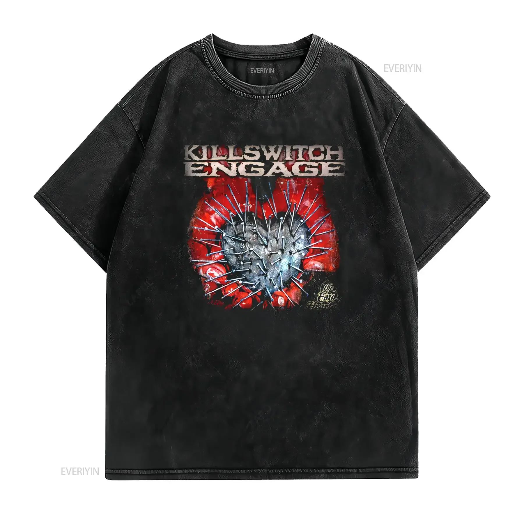 Vtg Killswitch Engage Band Heavy Cotton Full Size Black T Shirt AC1526 vintage Washed designer clothes Comfortable homme