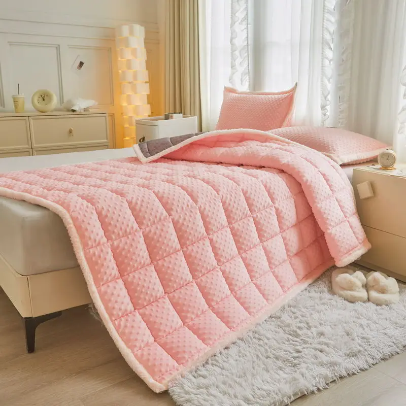 1pc Winter Soft Comfortable Foldable Thin Mattress Toppers Velvet Single Double Queen Home Quilted Bed Sheet Tatami Floor Mat