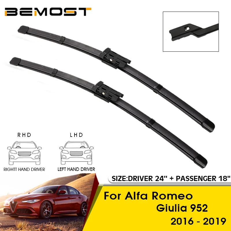 

Car Wiper Blades For Alfa Romeo Giulia 952 2016-2019 Windshield Windscreen Front Window Blades 24"+18" Car Accessories