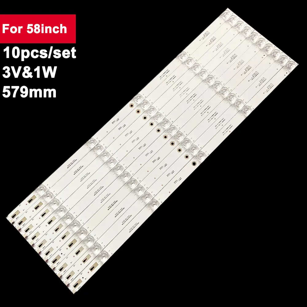 

100% NEW Square Lens 579mm 10pcs/set TV LED Backlight Strip For 58inch 4708-K58WDD-A2117N01 K58WDE1 A2