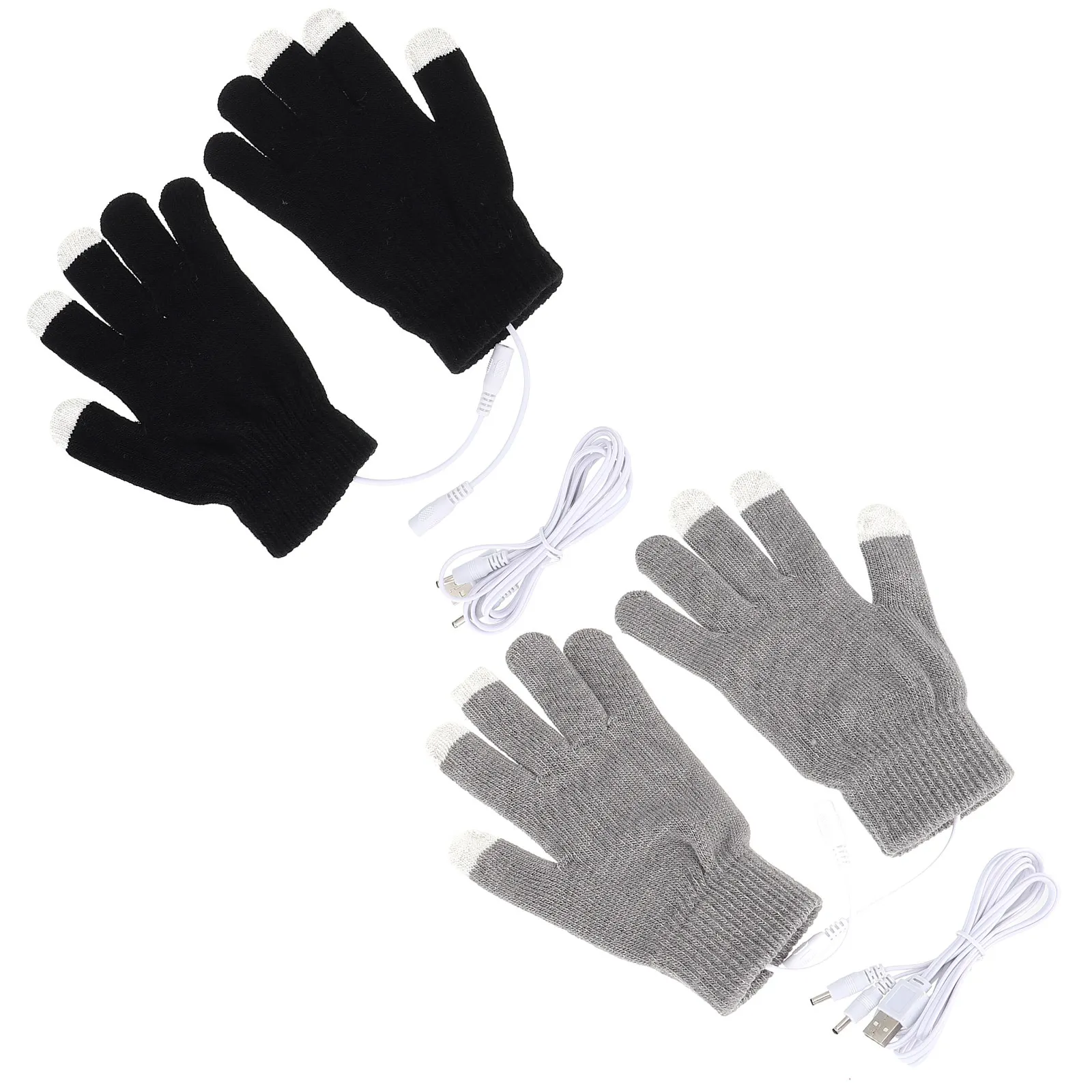 

2Pairs USB Heated Touchscreen Gloves Mitts Winter Hand Warmer Suitable for Gaming Typing Hiking Outdoors USB Gloves