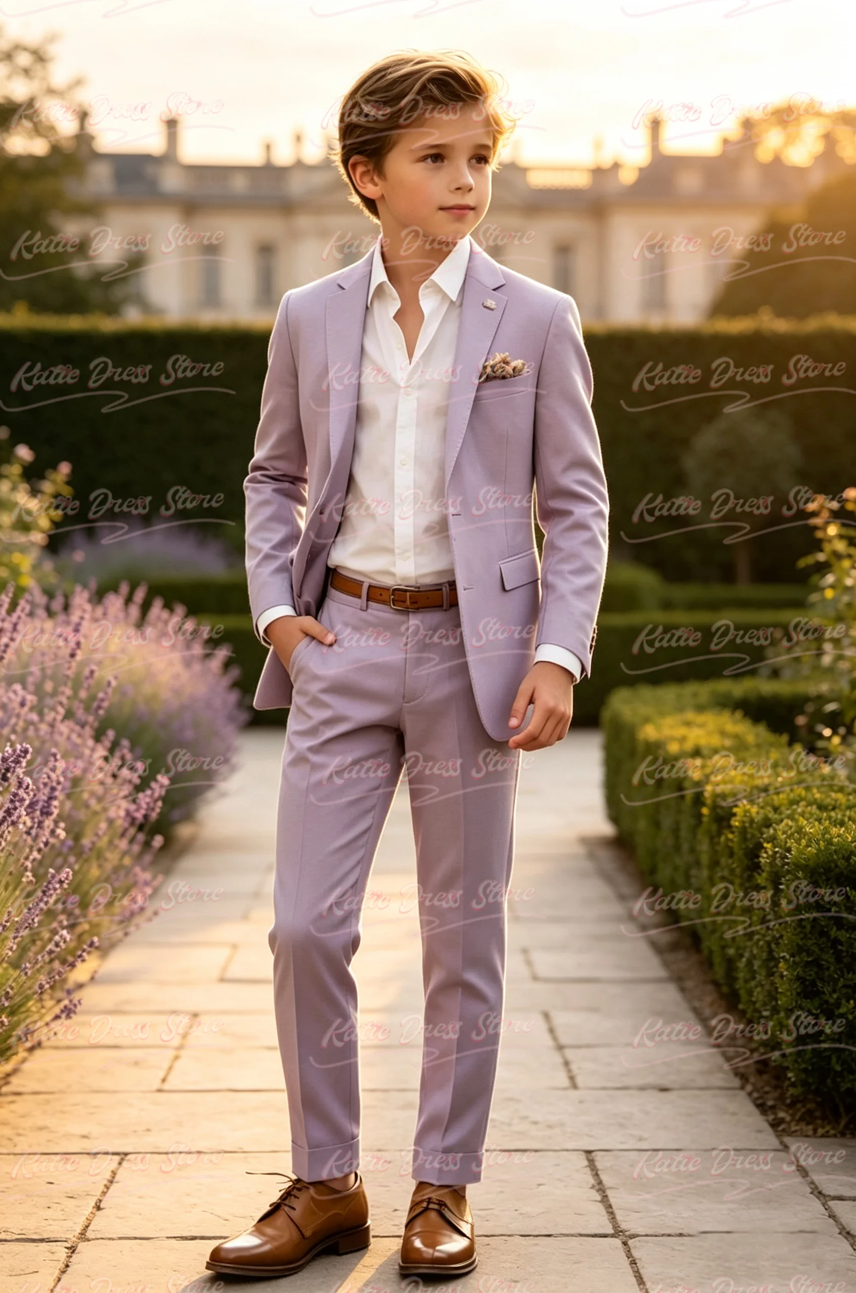 Customized Boys Suits 3-Piece Jacket Vest Pants Tie Random Teen Dress Wedding Performance Prom Formalwear Classic Slim Elegant