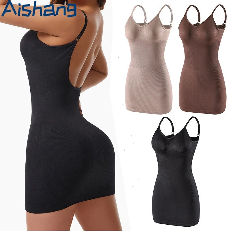 Women Shaper New Slim Fit Dress V-Neck Adjustable Tummy Control Full Slips Seamless Breathable Body Shaper Slim Bodysuit