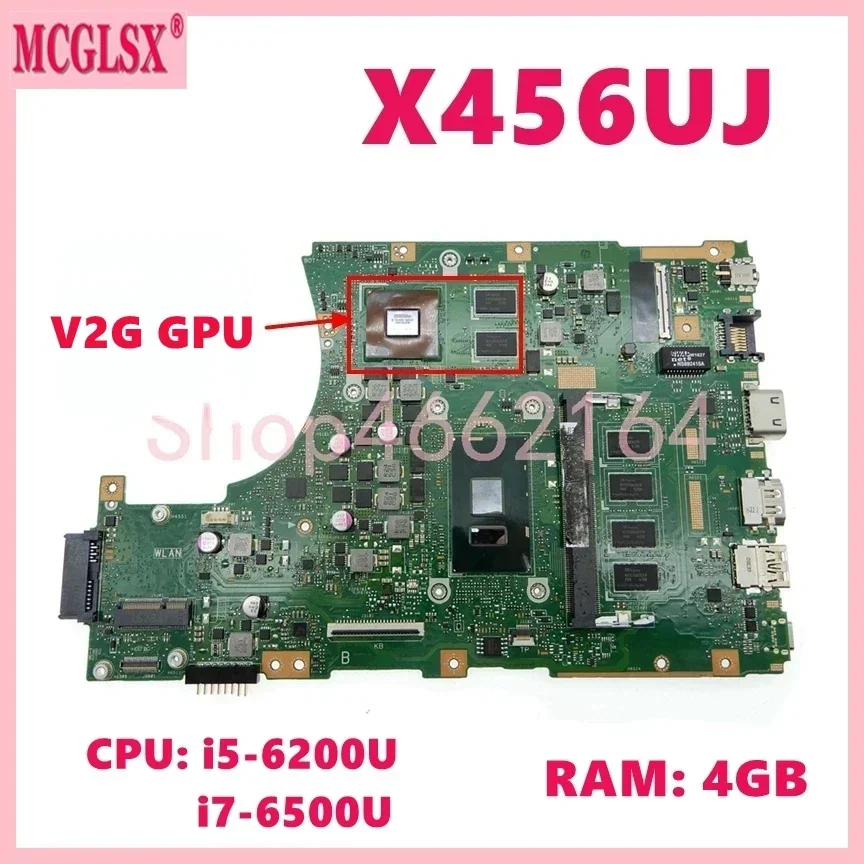 X456UJ i3/i5/i7-6th Gen CPU 4GB-RAM V2G GPU Laptop Motherboard For Asus X456UB X456UF A456U X456UQ X456UV X456URK Mainboard