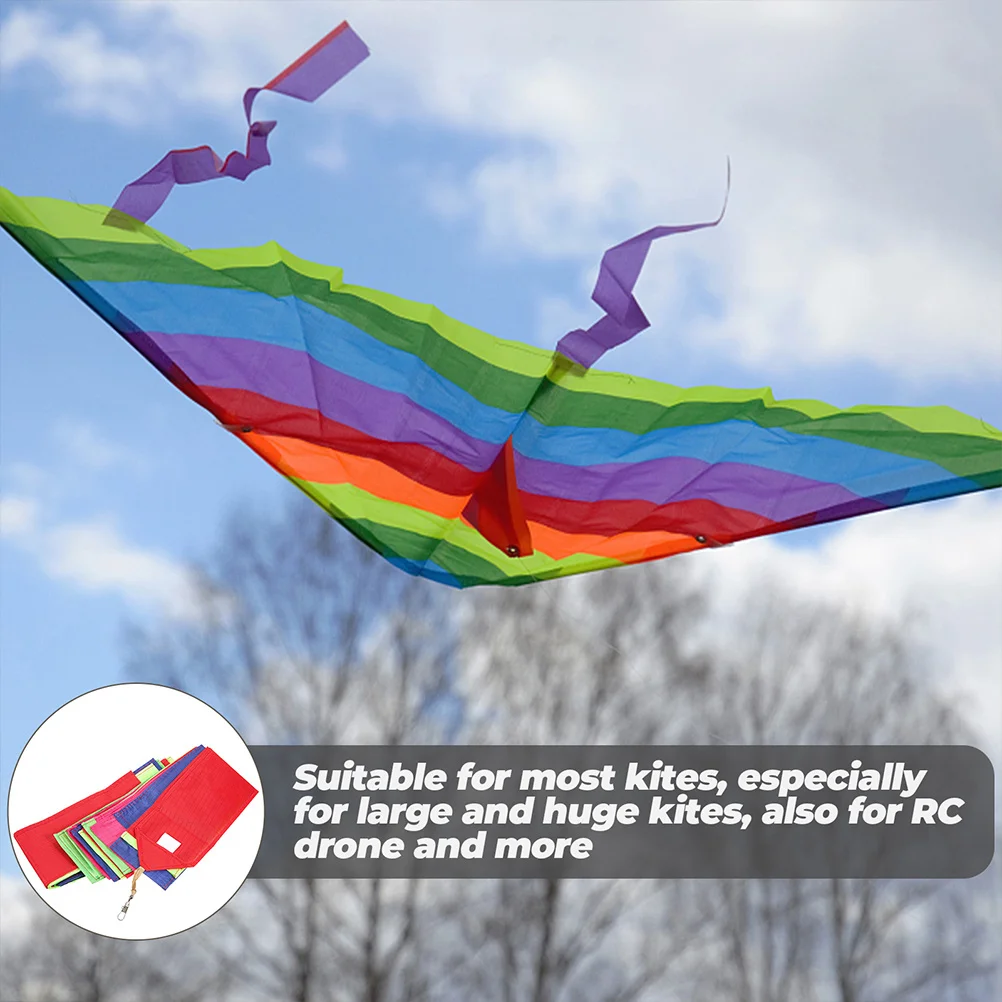 

2Pcs Kite Tail Fabric Ribbon Easy to Use Sturdy Stitching Reusable Decor Kite Tube Tail Kit Attachments Outdoor Activities Game