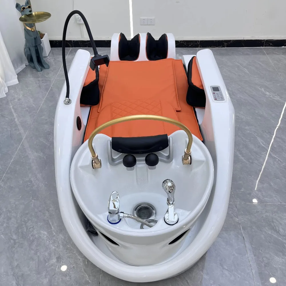 Smart Arrival Modern Multifunction Shampoo Spa Bed Electric Massage Water Therapy High-Density Sponge Bathroom Use Stainless